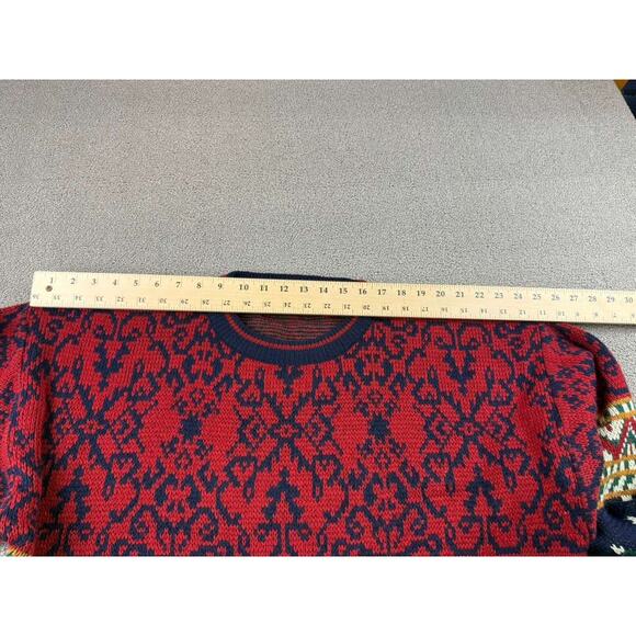 Vintage Trend Basics Men XLT Multi Geometric Aztec Korea Made Acrylic Knit - Picture 4 of 7